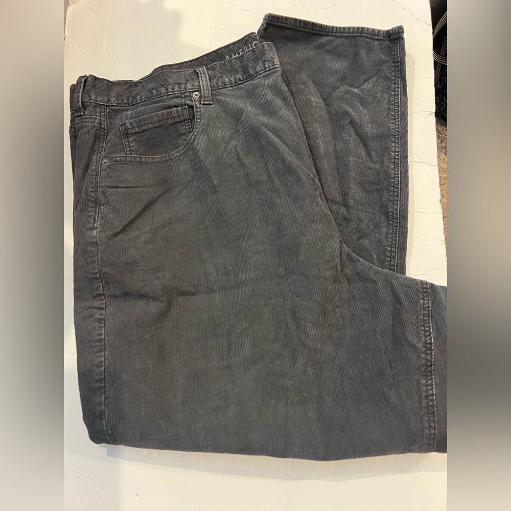 American Eagle Gray Corduroy Pants Size 22 Regular Chic Stretch Trendy Sexy Plus